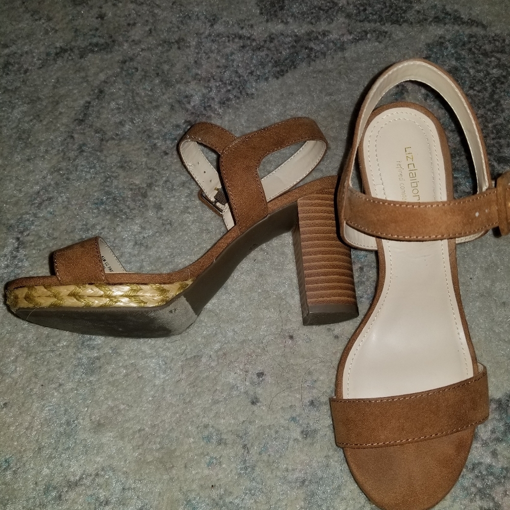 Camel buckle strap heels